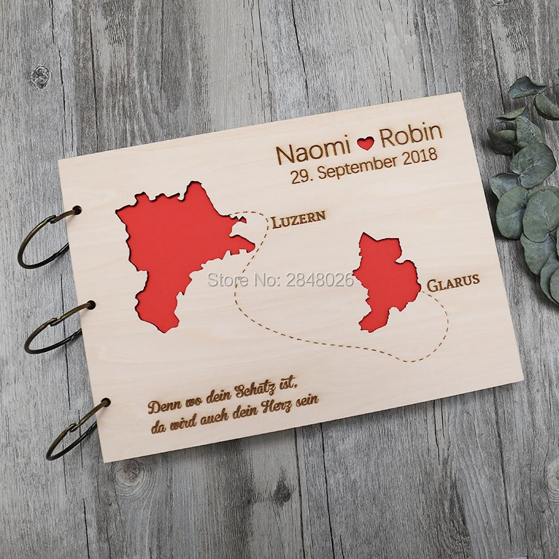 Custom Star Map - كتاب ضيوف الزفاف الشخصي الريفي، دفتر