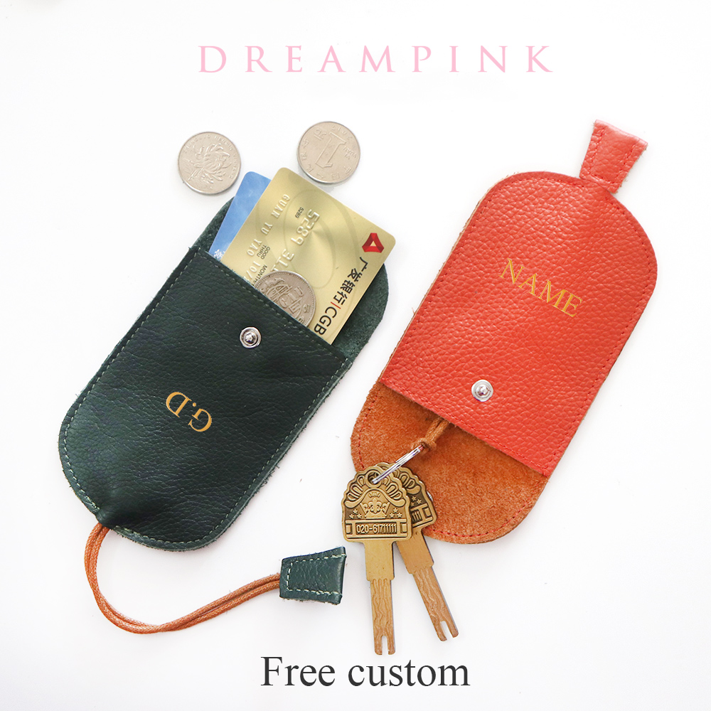 Monogram Keychain Leather - الحرة مشبك جلد البقر مفتاح المحفظة