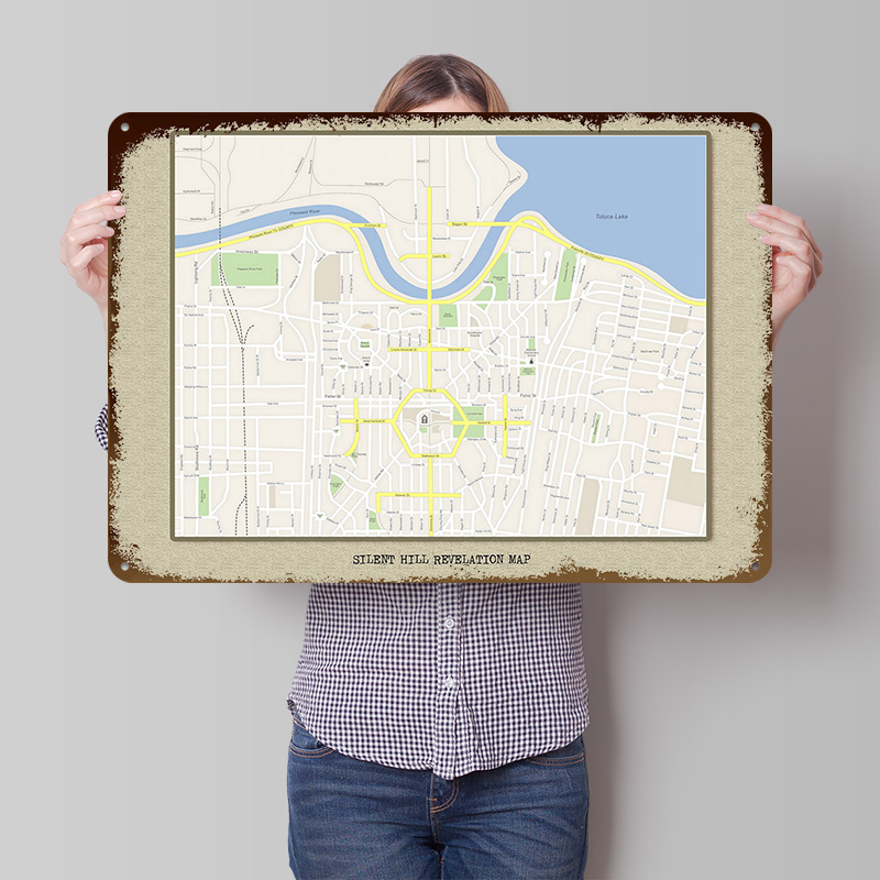 Custom Map Poster - ملصق معدني لخريطة سايلنت هيل ريفيليشن،