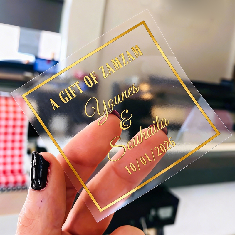 Personalised Candle Label - 50 قطعة من ملصقات الزفاف المربعة