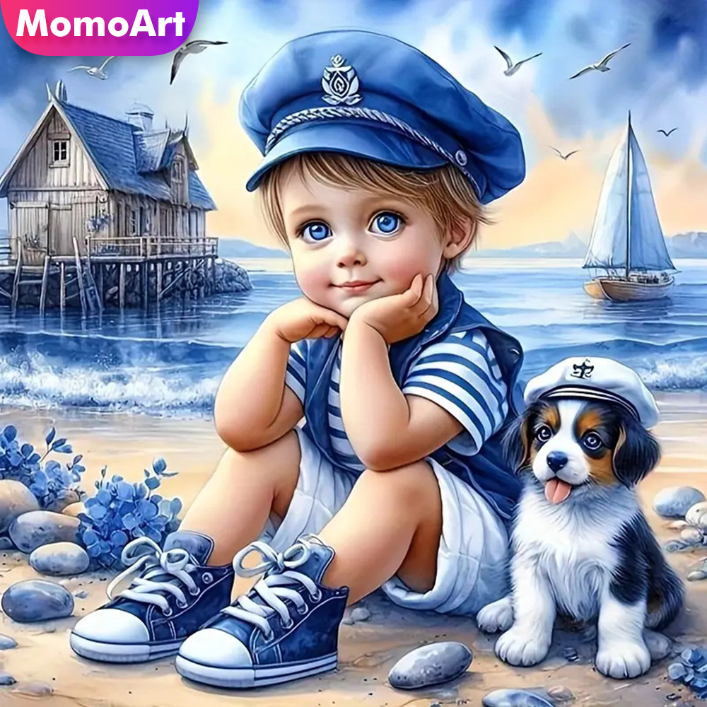 Photo Mosaic Print - Momoart كامل الماس اللوحة طفل صبي