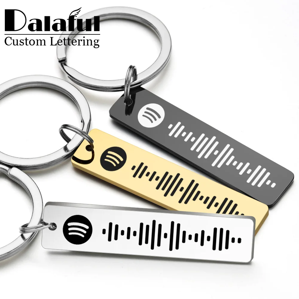 Initial Ring Custom - شخصية سبوتيفي رمز المفاتيح محفورة اسم
