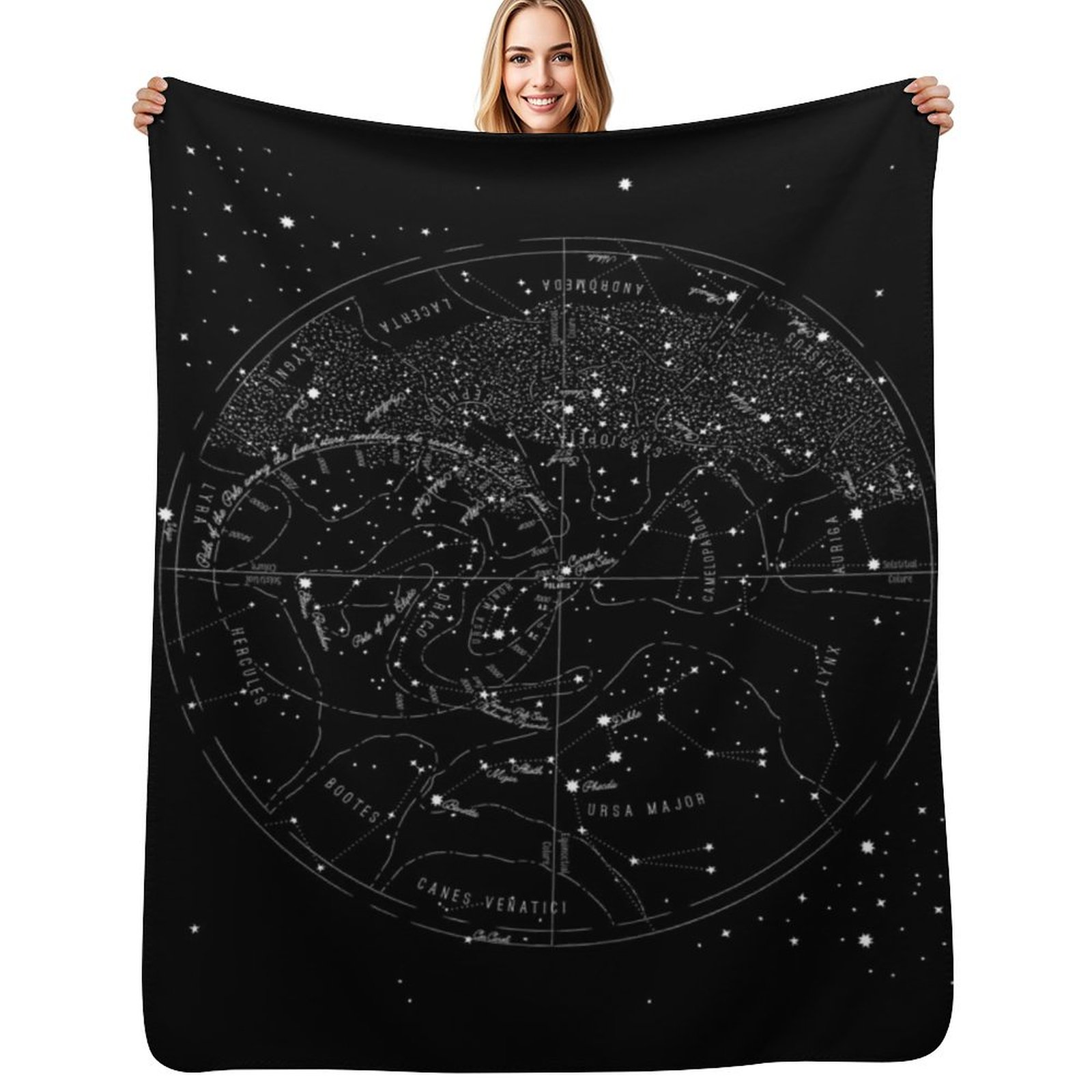 Custom Star Map - بطانية مزخرفة بنمط خريطة النجوم من