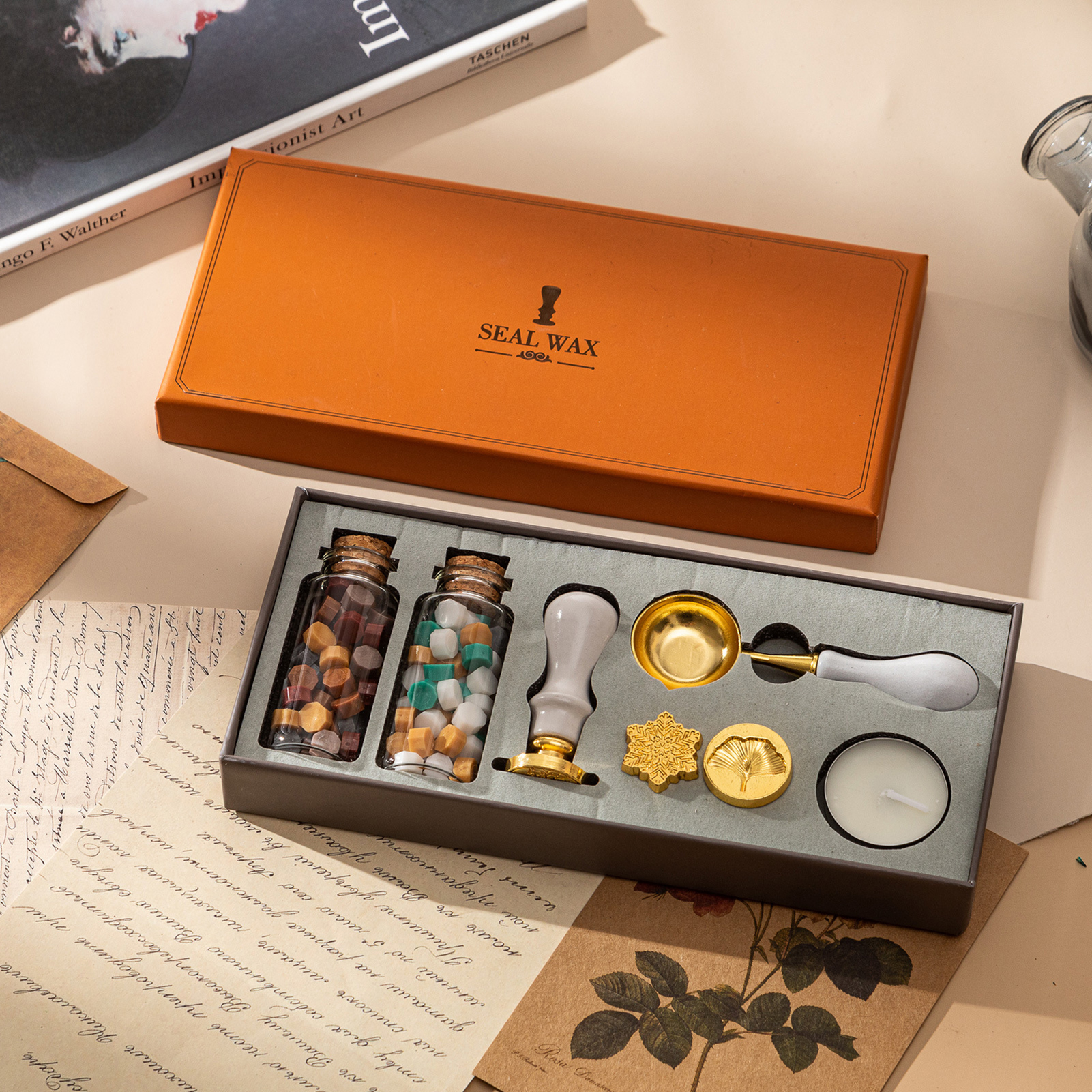 Wax Seal Letter Kit - 【ساخن】طقم ختم الشمع مع 3 قطع