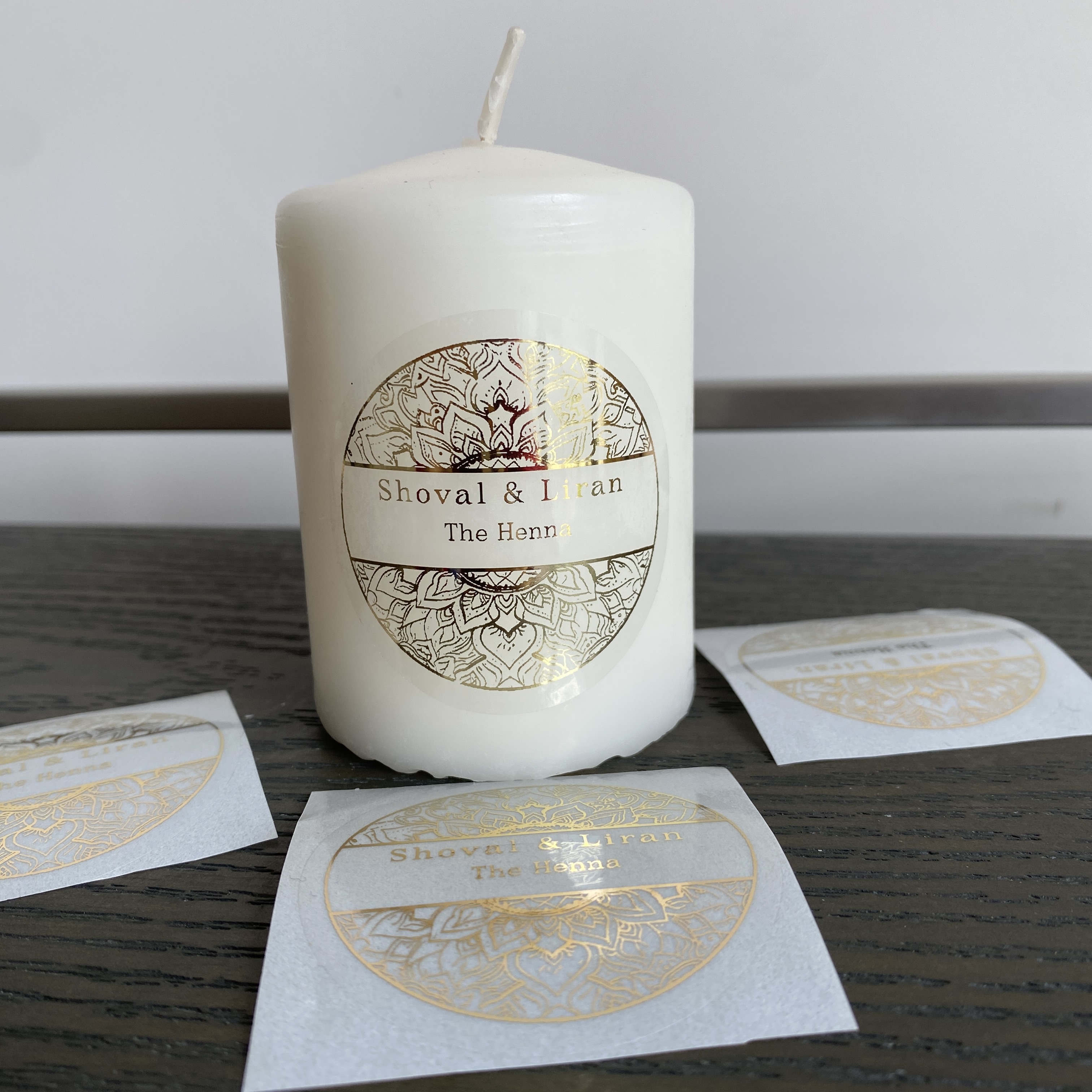 Personalised Candle Label - ملصقات شموع مخصصة ليوم الحناء، ملصقات
