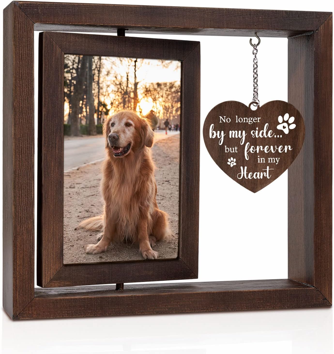 Engraved Wood Frame - إطار صور تذكاري للحيوانات الأليفة للكلاب