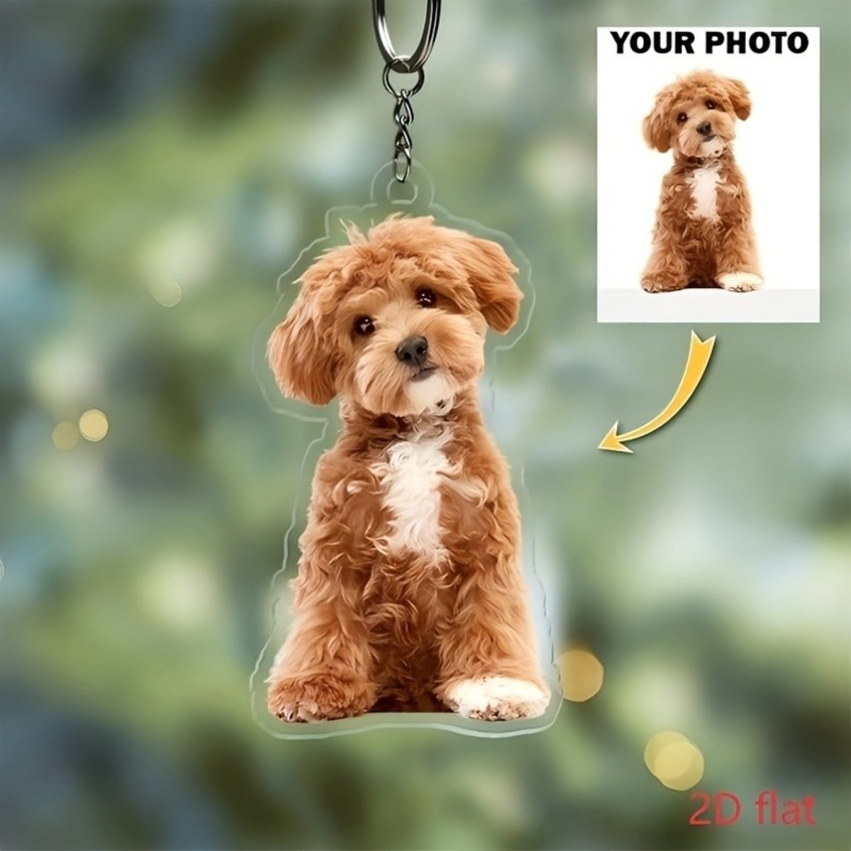 Pet Portrait Custom - سلسلة مفاتيح مخصصة بالصور - حلقة