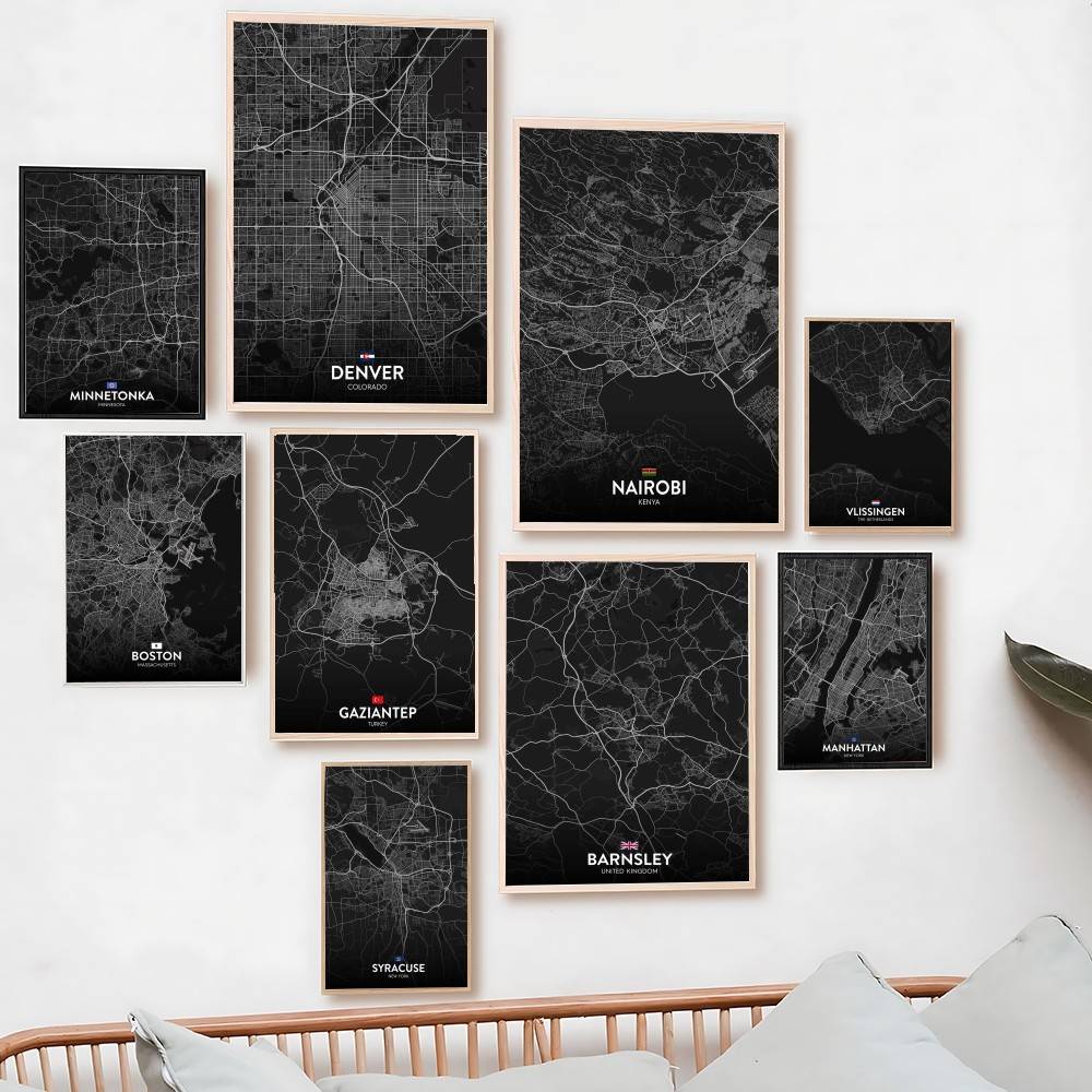 Custom Map Poster - باريس لندن نيويورك مخصص خريطة المدينة