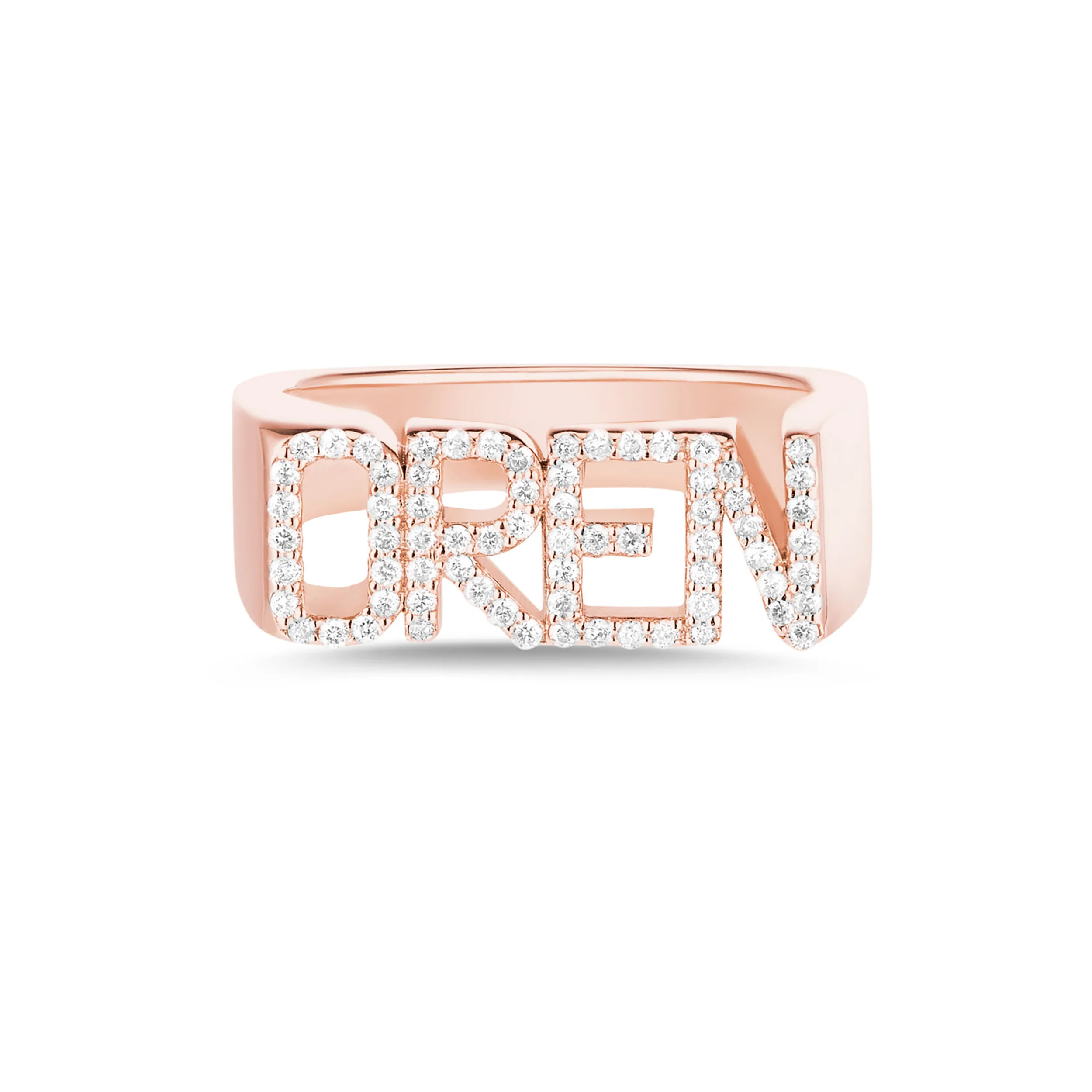 Initial Ring Custom - خاتم اسم ثلاثي الأبعاد مخصص الماس