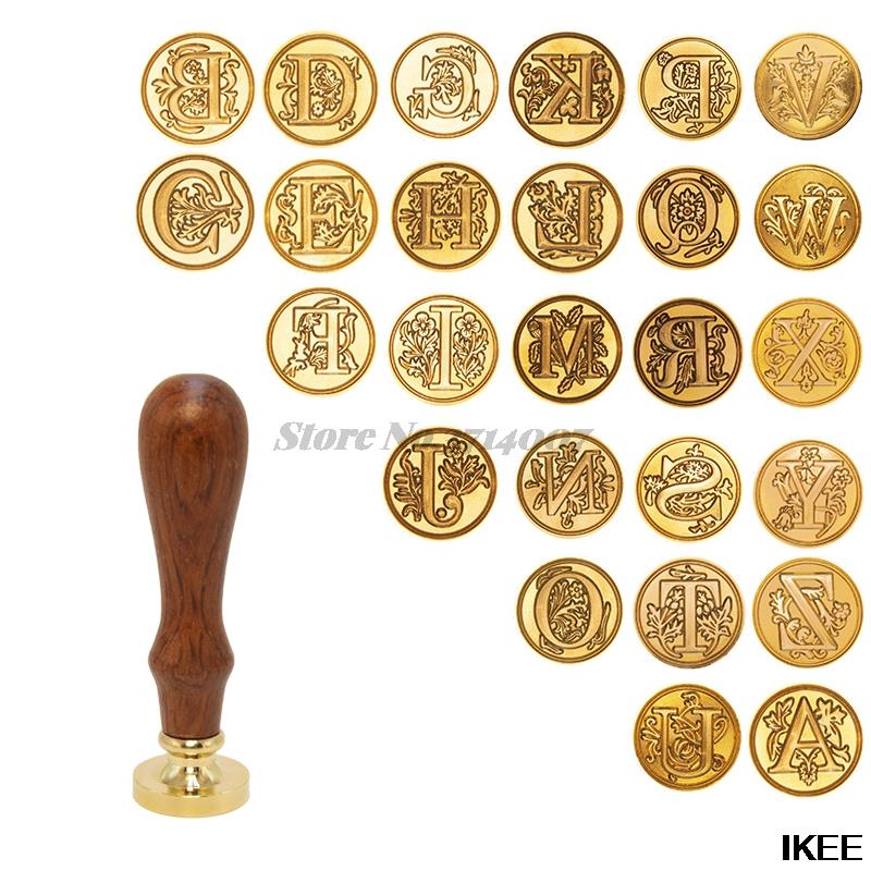 Wax Seal Letter Kit - طوابع شفافة بتصميم عتيق لـ 26