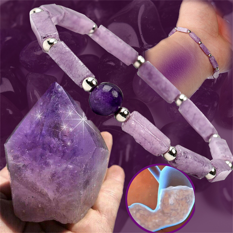 Coordinates Bracelet - سوار طاقة من حبات الجمشت الطبيعية
