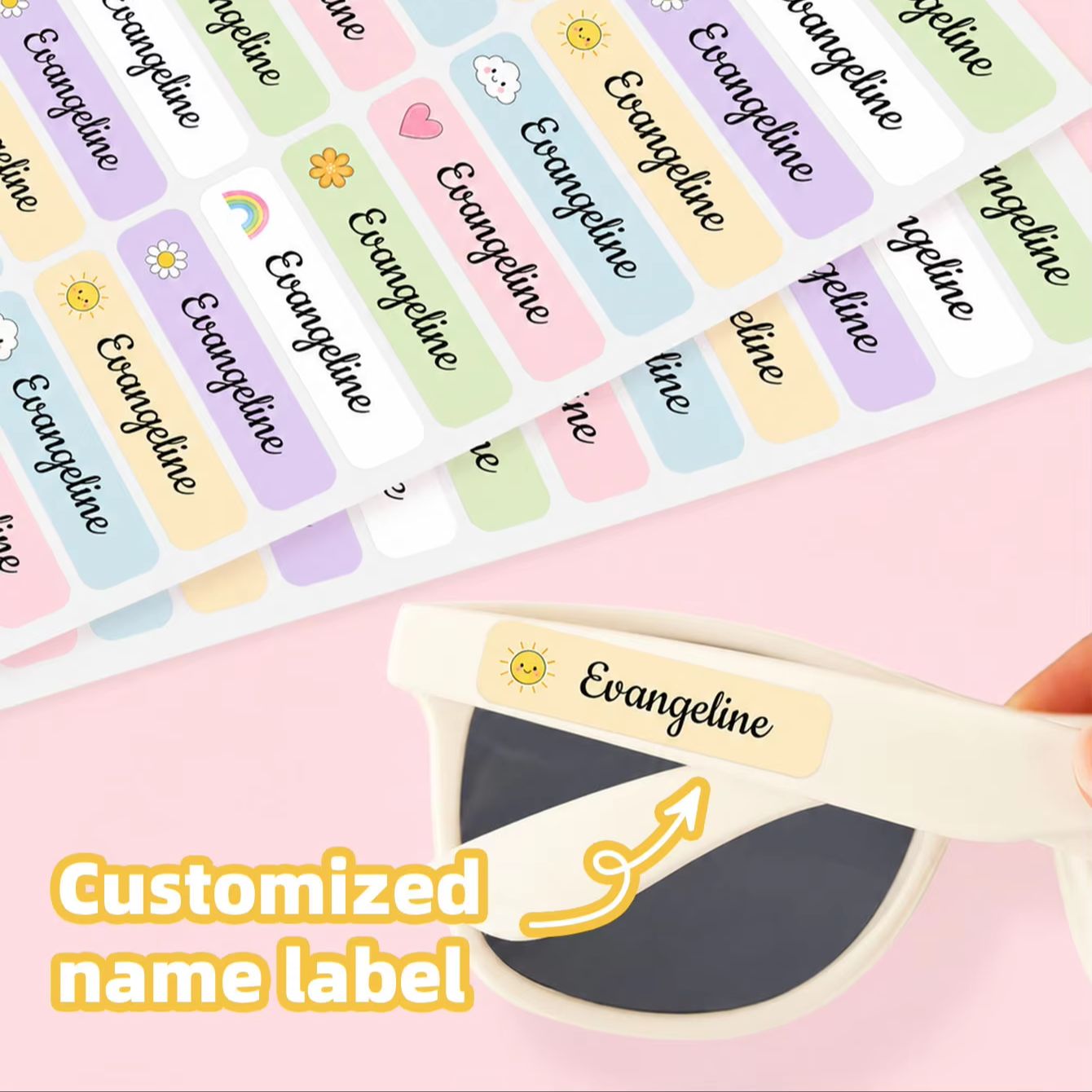 Personalized Name Box - 1-300 قطعة ملصقات أسماء مخصصة، ملصقات
