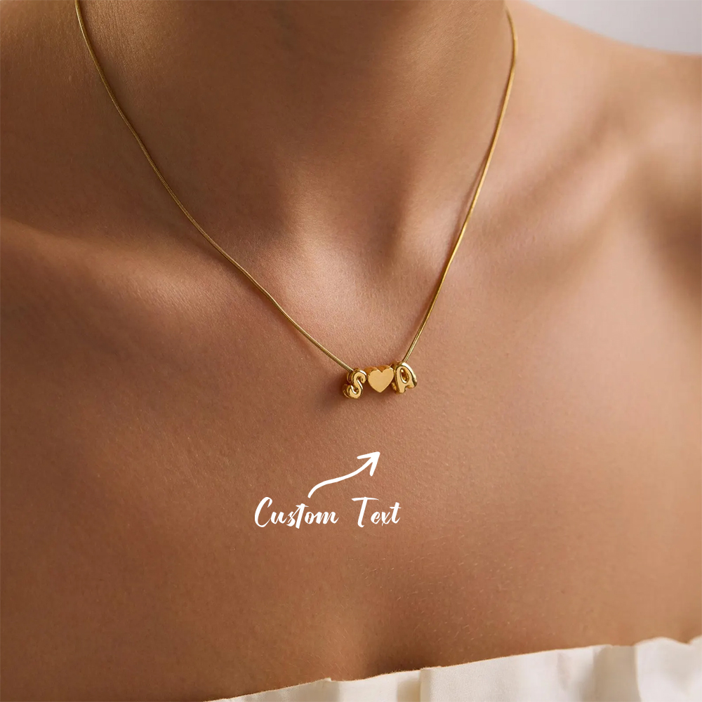 Name Necklace Custom - قلادة مخصصة بحرفين أبجديين على شكل