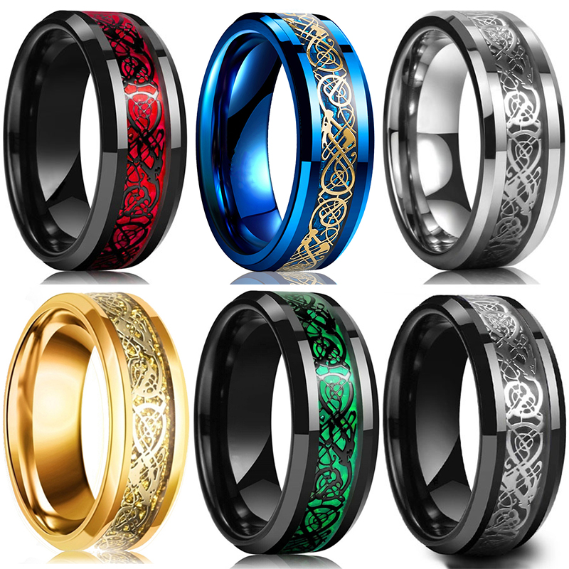 Initial Ring Custom - موضة 8 مللي متر الرجال الفولاذ