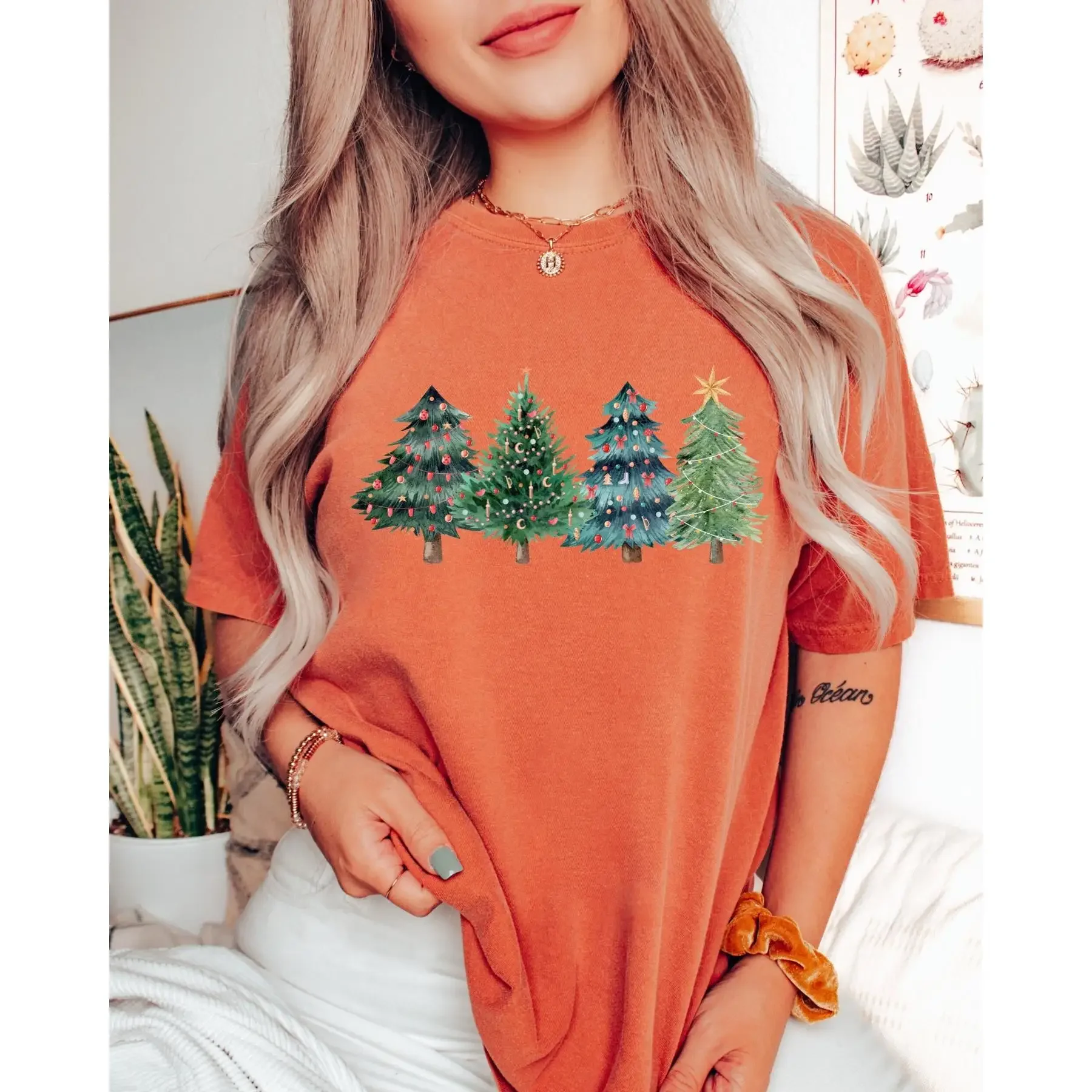 Family Tree Print - تي شيرت أشجار عيد الميلاد، تي