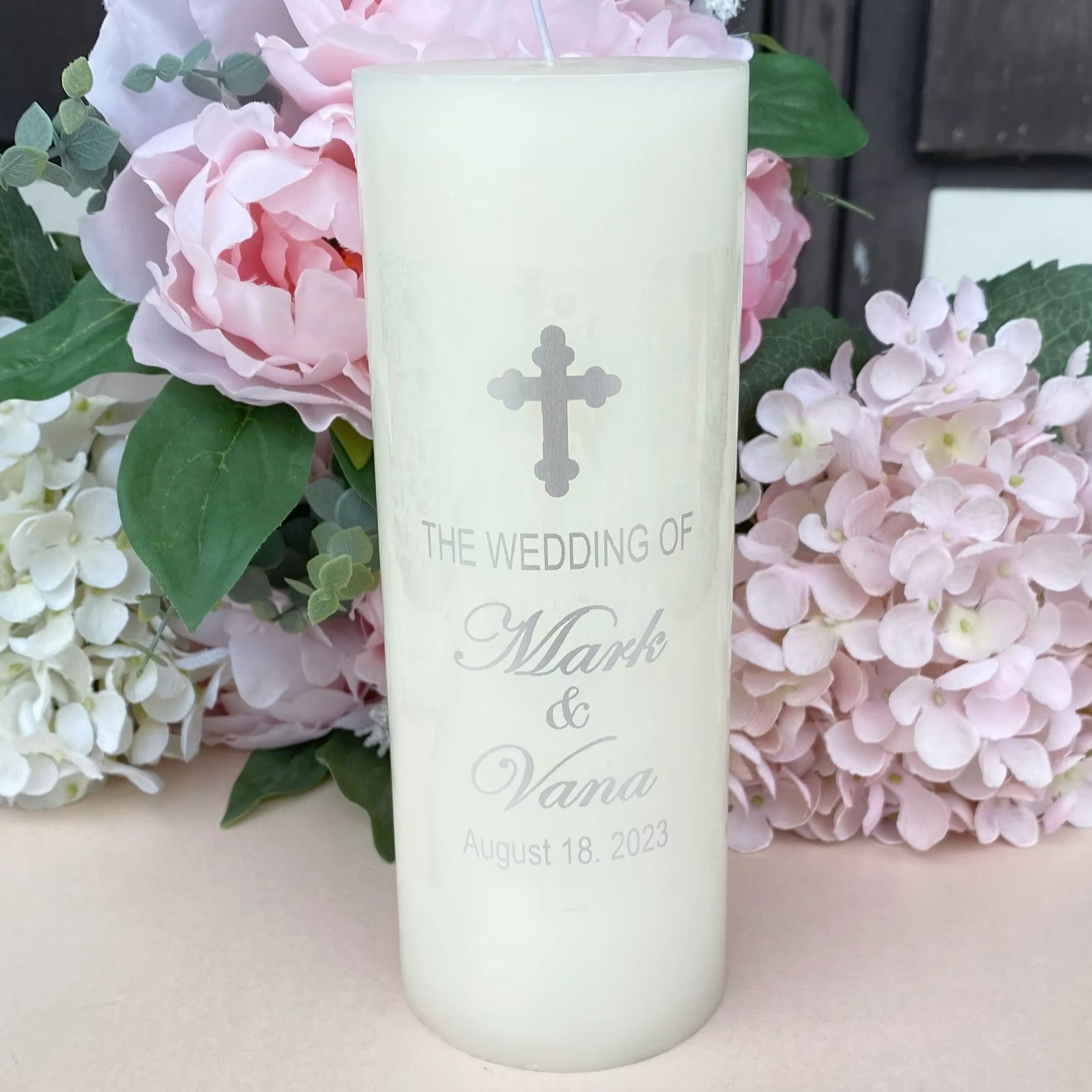 Personalised Candle Label - ملصقات زينة على شكل شمعة فضية