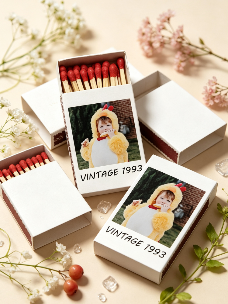 Custom Photo Book - علب كبريت مخصصة بتصميم عتيق لمناسبة