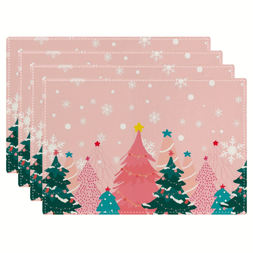 Family Tree Print - مفارش طاولة مطبوعة بشجرة عيد الميلاد