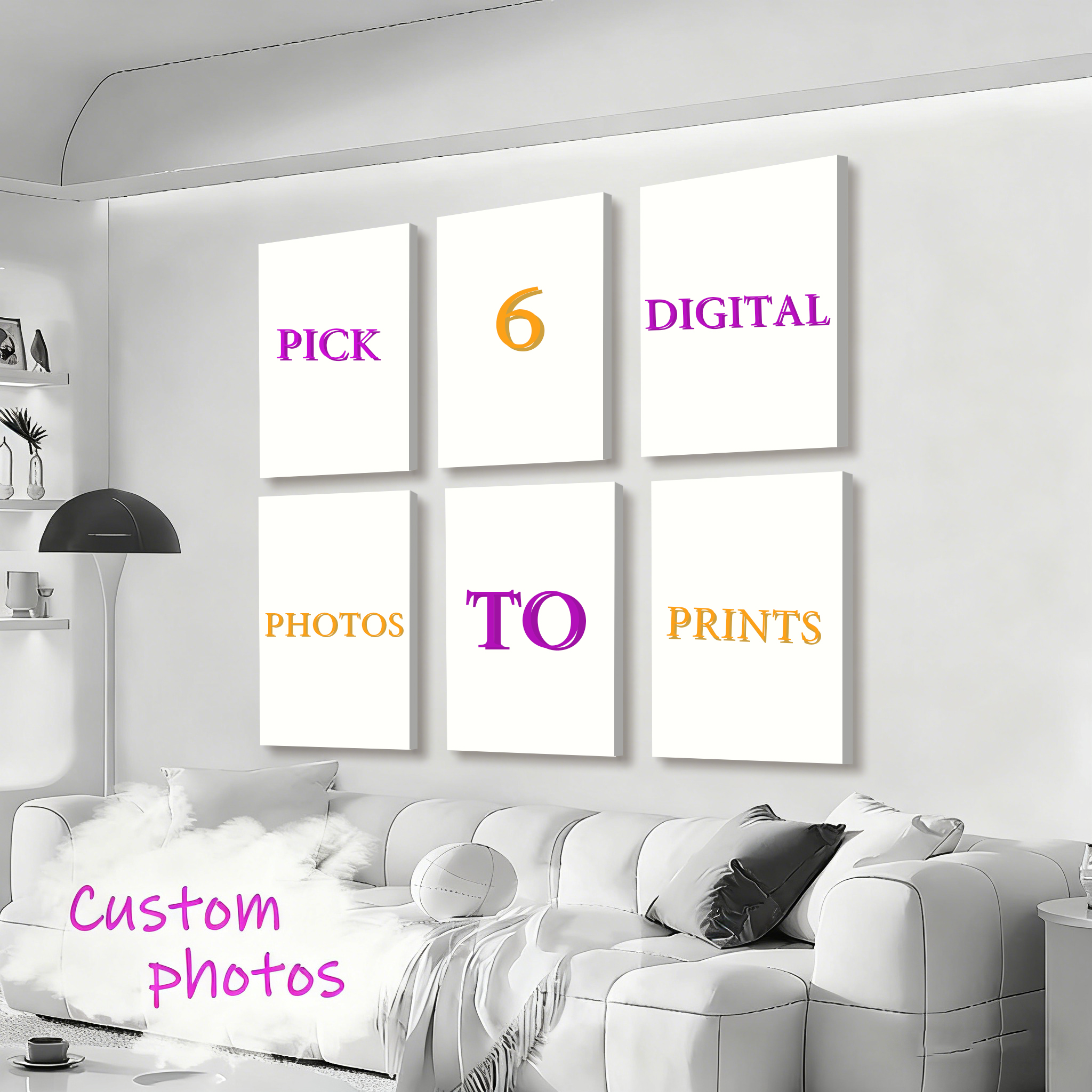 Pet Portrait Custom - مجموعة من 6 قطع مطبوعات قماشية