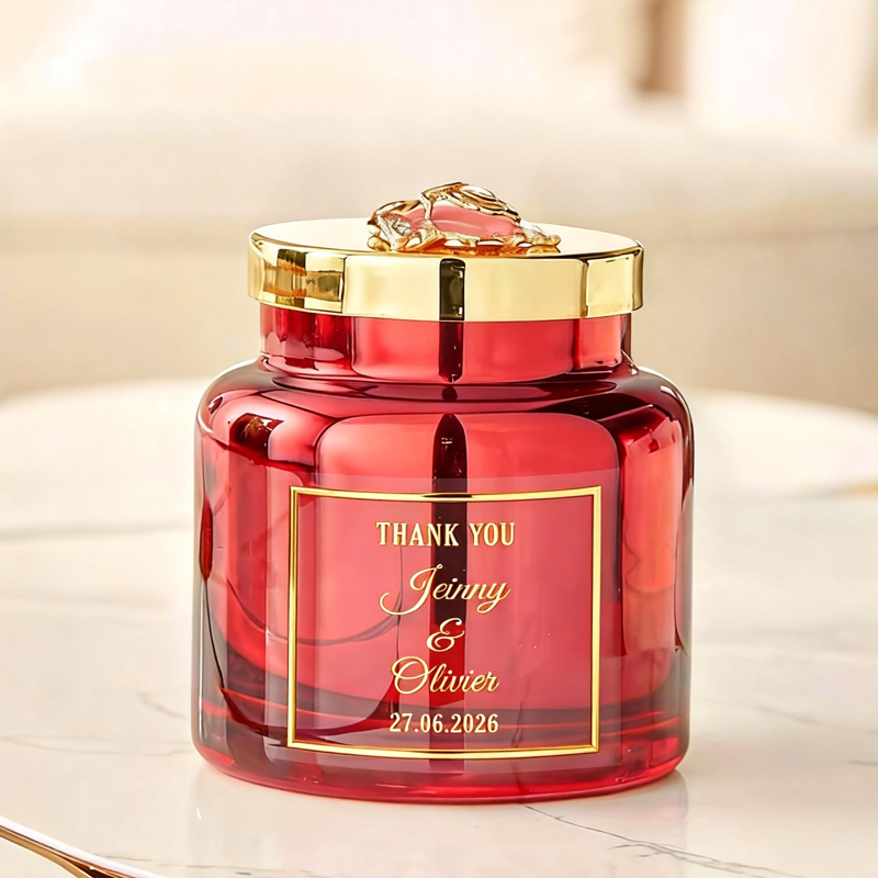 50 قطعة من ملصقات الزفاف المرب - مراجعة Personalised Candle Label وسعره
