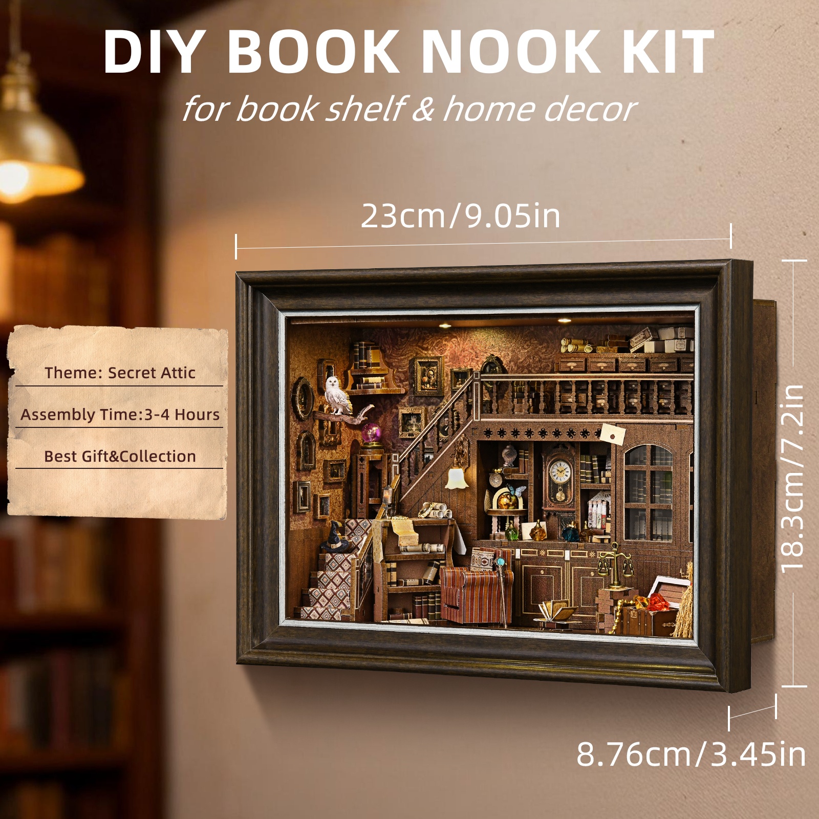 طقم ركن كتاب خشبي ثلاثي الأبعا - مراجعة Engraved Wood Frame وسعره