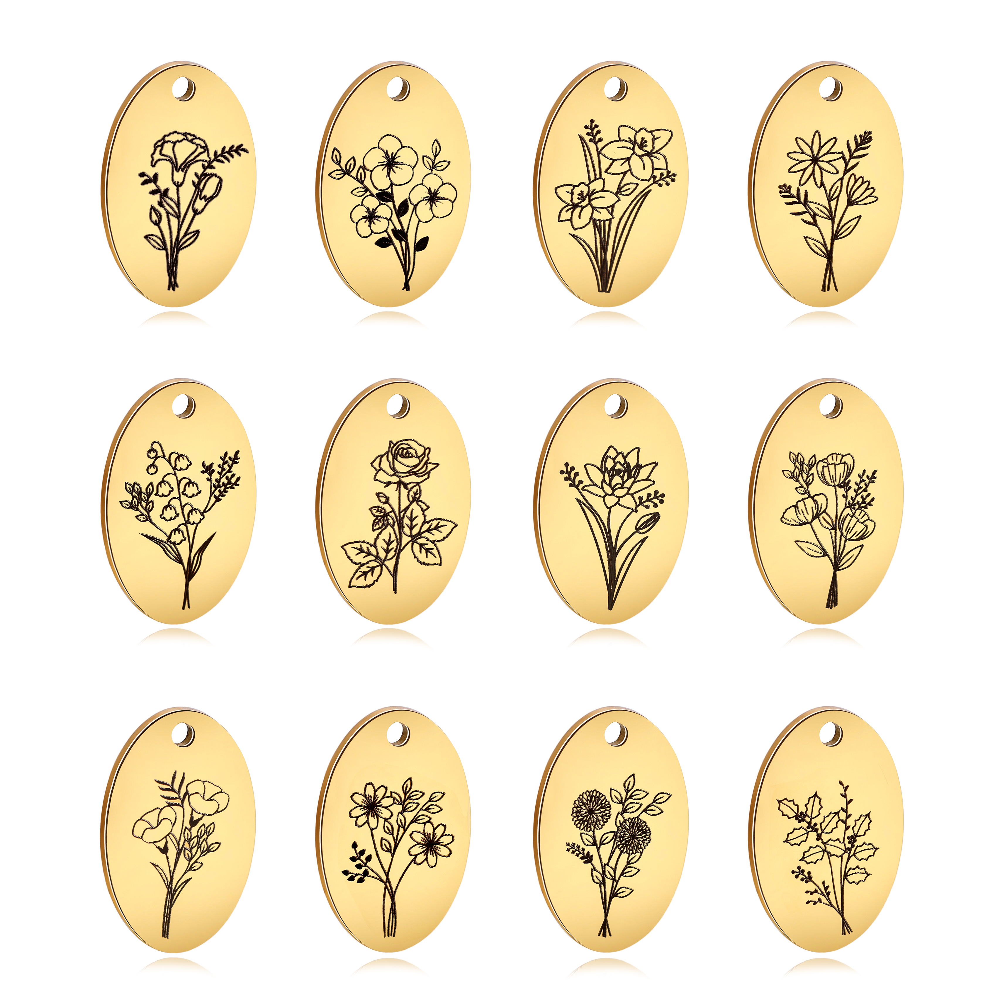 الفولاذ المقاوم للصدأ البيضاوي - مراجعة Birth Flower Necklace وسعره