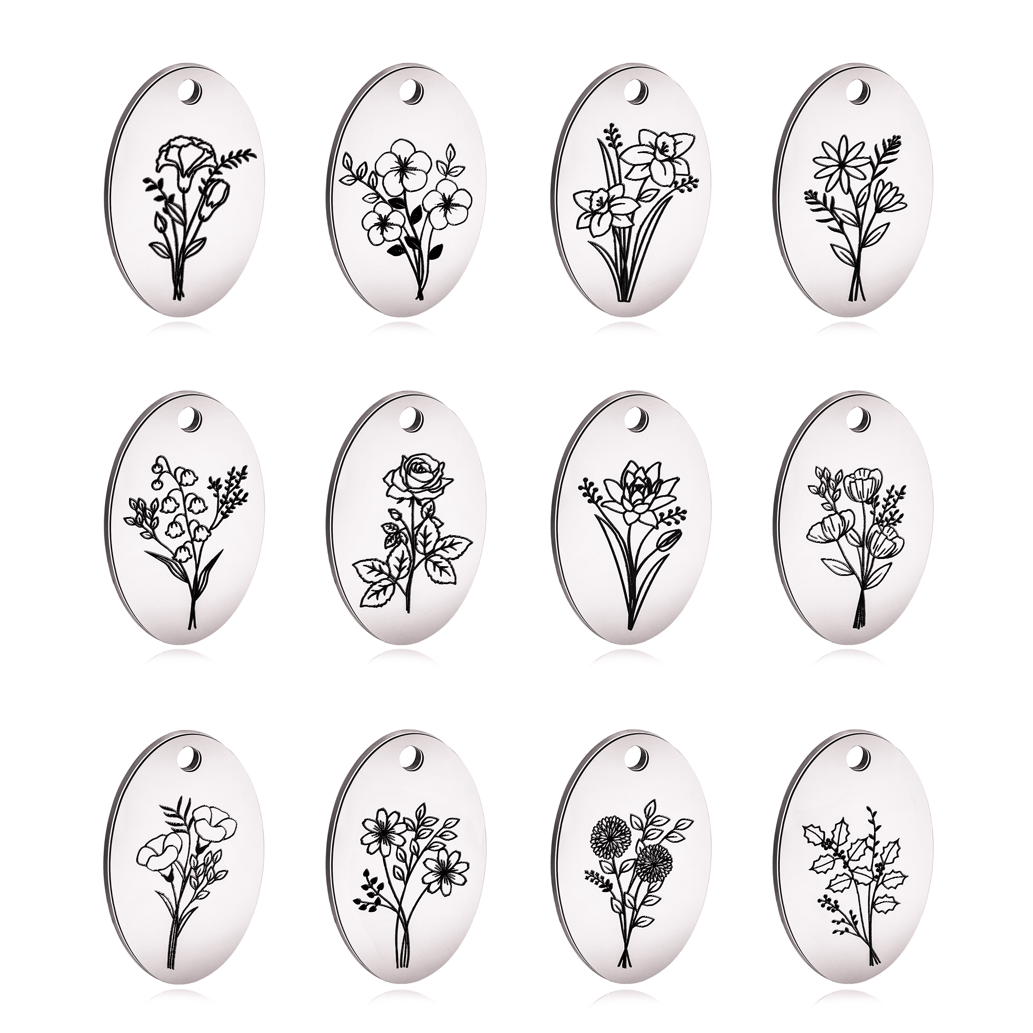 الفولاذ المقاوم للصدأ البيضاوي - مراجعة Birth Flower Necklace وسعره
