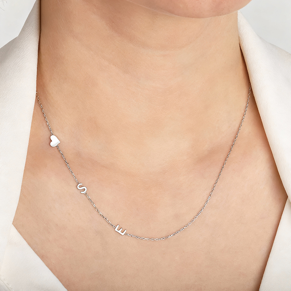 مخصص القلب جانبية رسالة الأحرف - مراجعة Name Necklace Custom وسعره