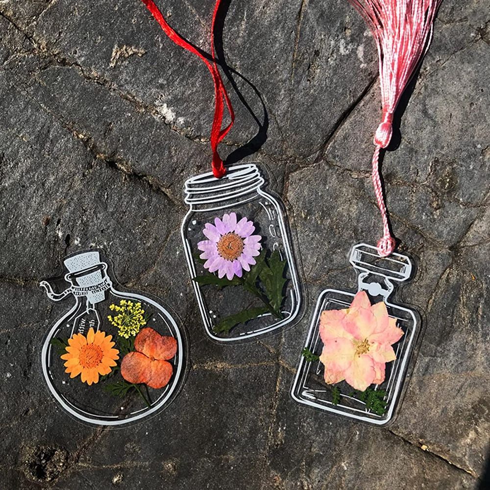 علامات مرجعية شفافة مجففة مصنو - مراجعة Dried Flower Bookmark وسعره