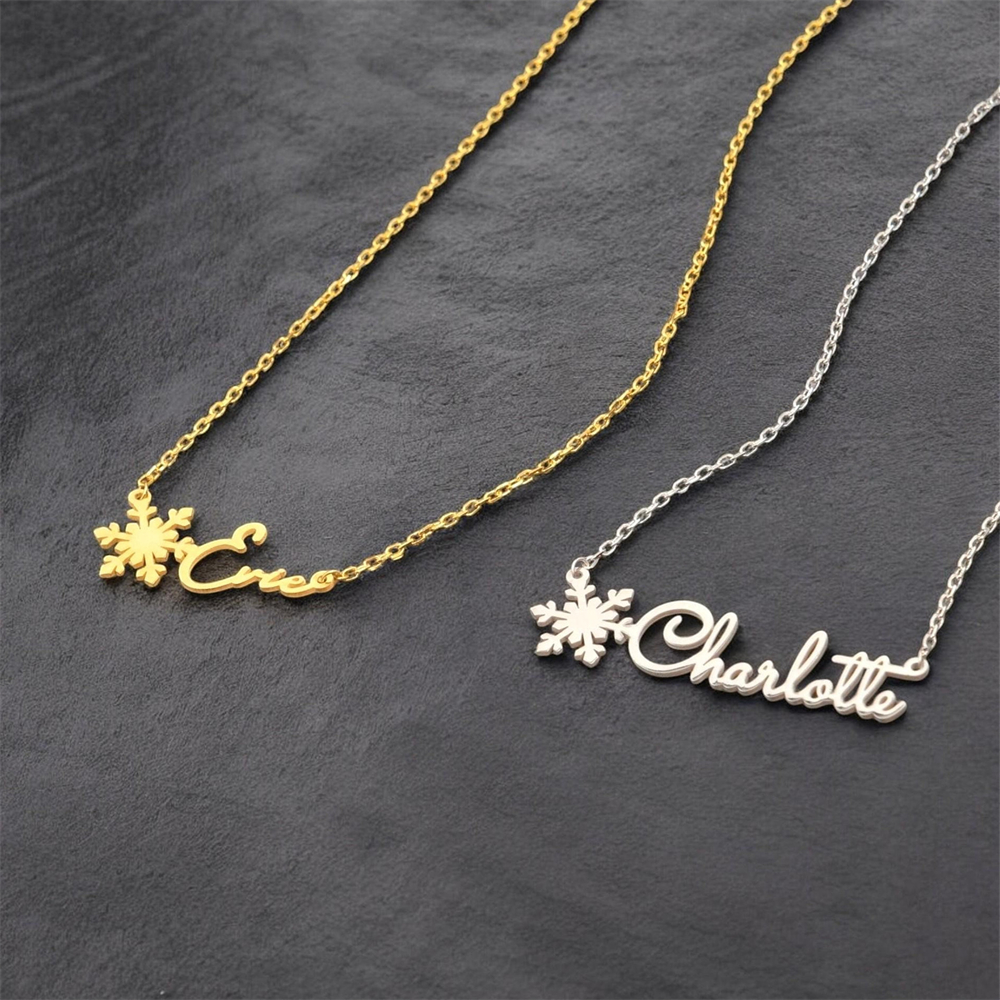 مخصص اسم بسيط قلادة الفولاذ ال - مراجعة Birth Flower Necklace وسعره
