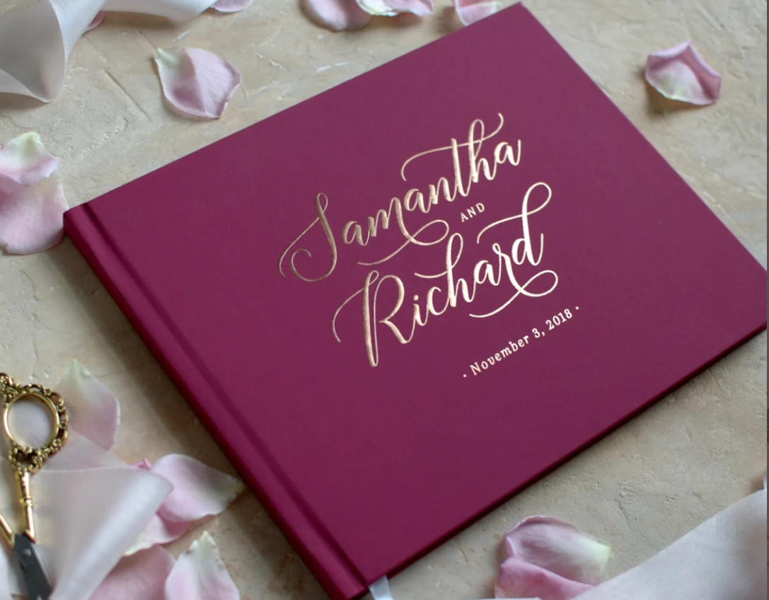 دفتر ضيوف زفاف أنيق مخصص، ألبو - مراجعة Custom Photo Book وسعره