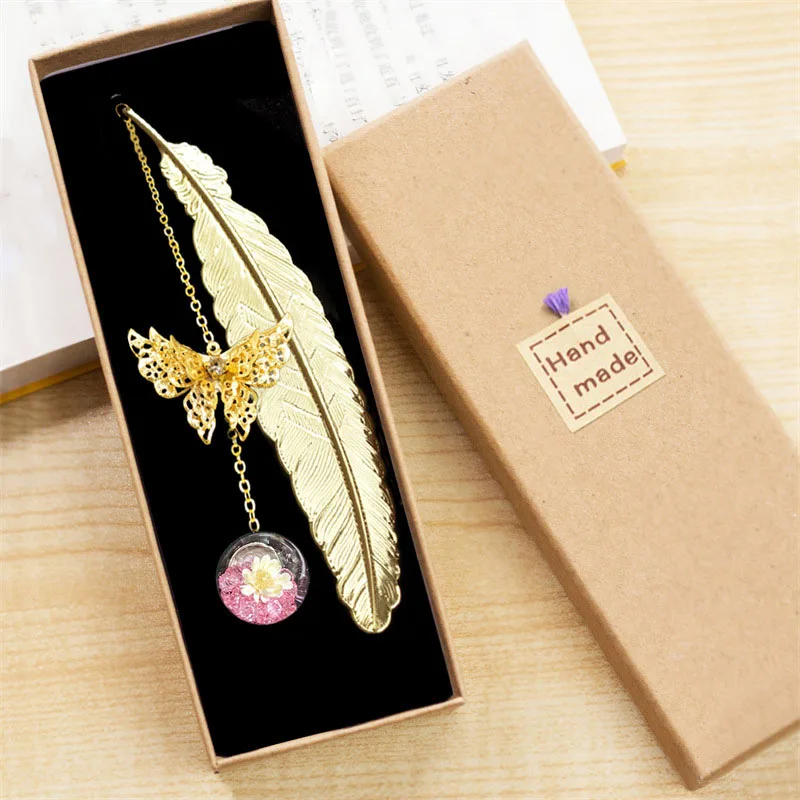 علامة كتاب معدنية بتصميم صيني  - مراجعة Dried Flower Bookmark وسعره