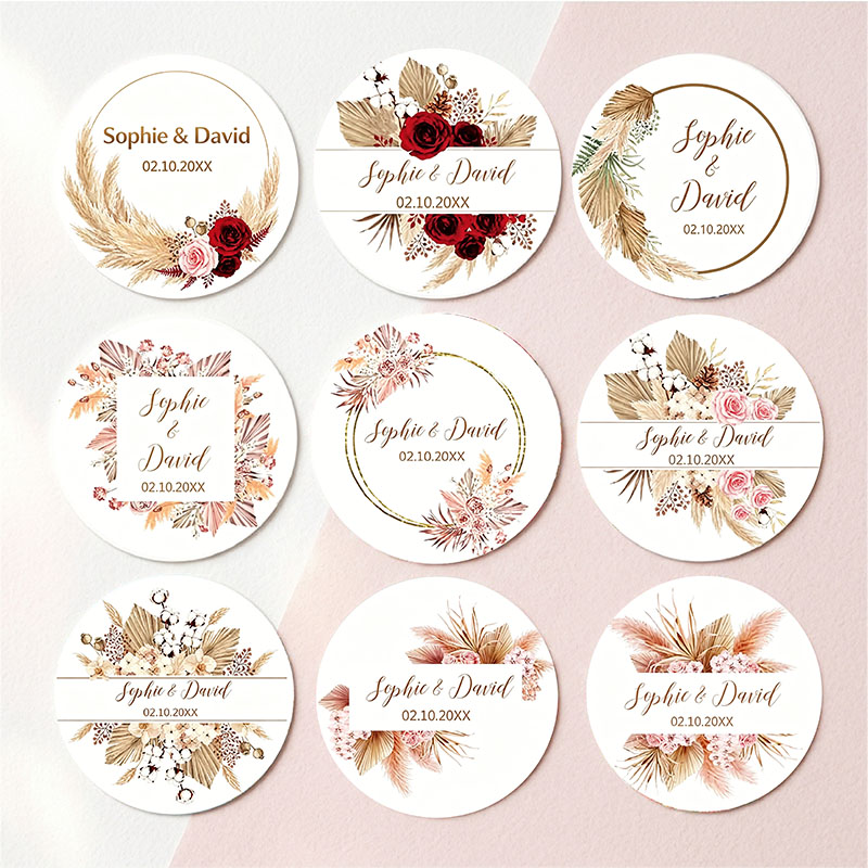 ملصقات زفاف مخصصة بتصميم بوهو  - مراجعة Personalized Name Box وسعره
