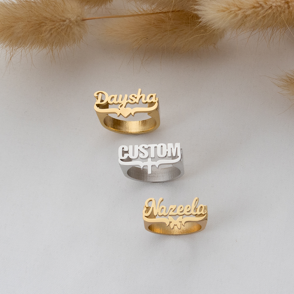 حلقات اسم مخصصة، حلقات متقاطعة - مراجعة Initial Ring Custom وسعره