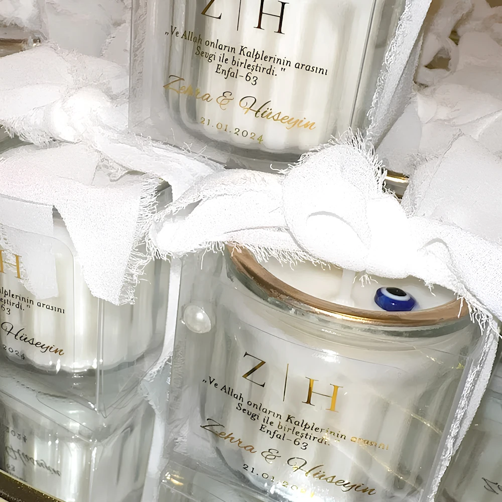 100 ورقة من ملصقات الزفاف المخ - مراجعة Personalised Candle Label وسعره