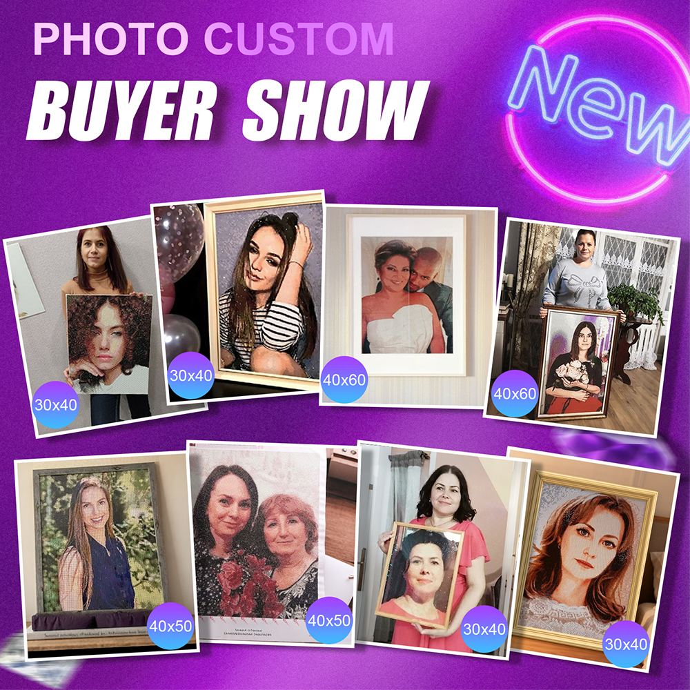 لوحة فنية مرصعة بالألماس من إي - مراجعة Photo Mosaic Print وسعره