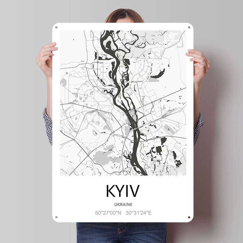 ملصق مطبوع لخريطة مدينة كييف،  - مراجعة Custom Map Poster وسعره