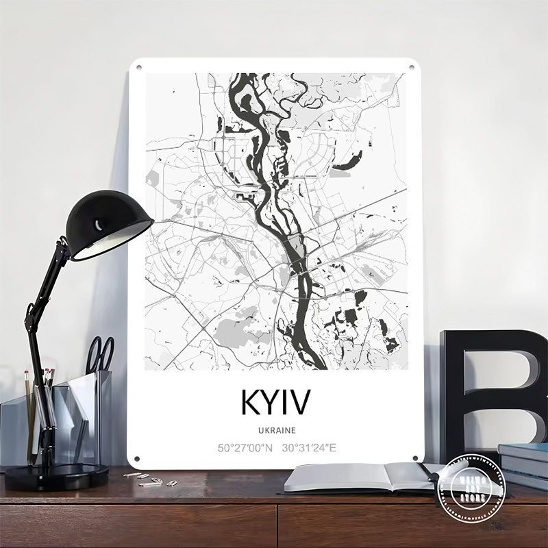 ملصق مطبوع لخريطة مدينة كييف،  - مراجعة Custom Map Poster وسعره