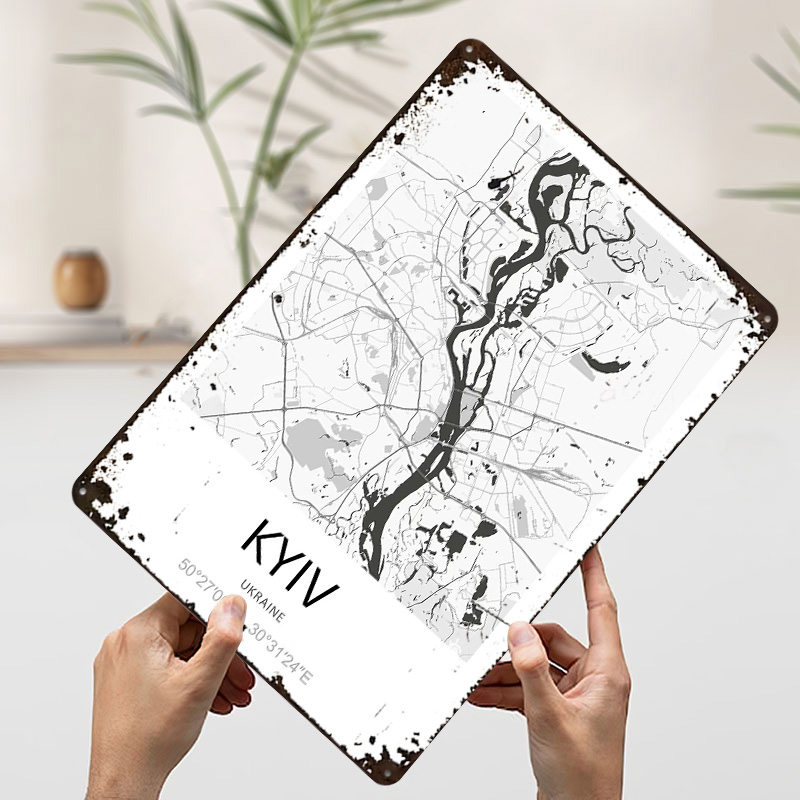 ملصق مطبوع لخريطة مدينة كييف،  - مراجعة Custom Map Poster وسعره