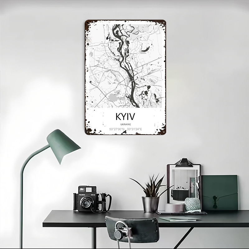 ملصق مطبوع لخريطة مدينة كييف،  - مراجعة Custom Map Poster وسعره