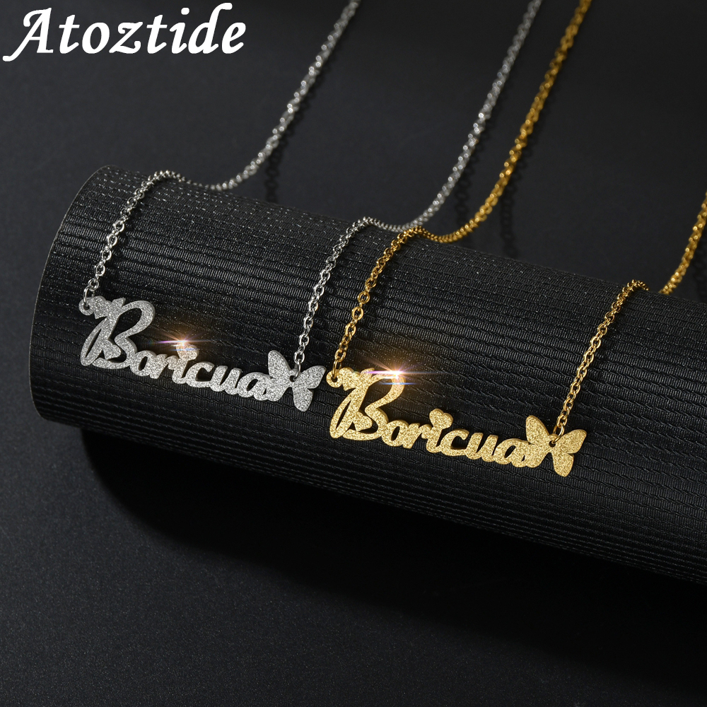 Atoztide 2022 مخصص الفولاذ الم - مراجعة Name Necklace Custom وسعره