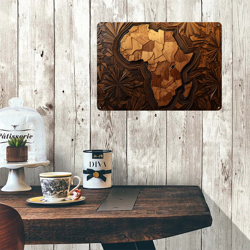 أفريقيا خريطة الخشب نحت الفن ا - مراجعة Custom Map Poster وسعره