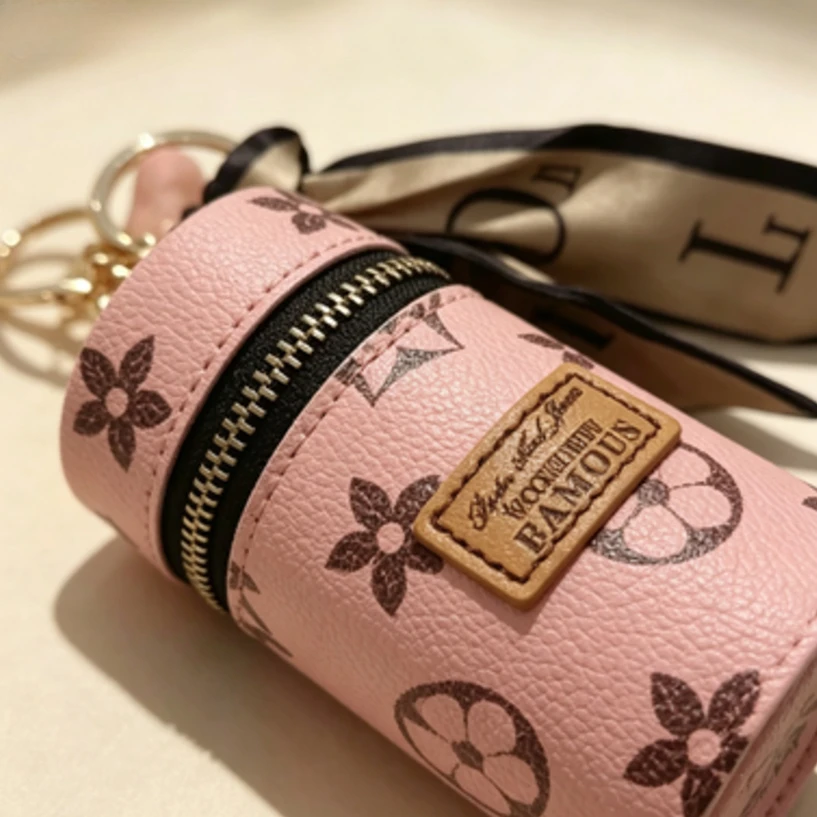 حقيبة أحمر شفاه صغيرة أسطوانية - مراجعة Monogram Keychain Leather وسعره