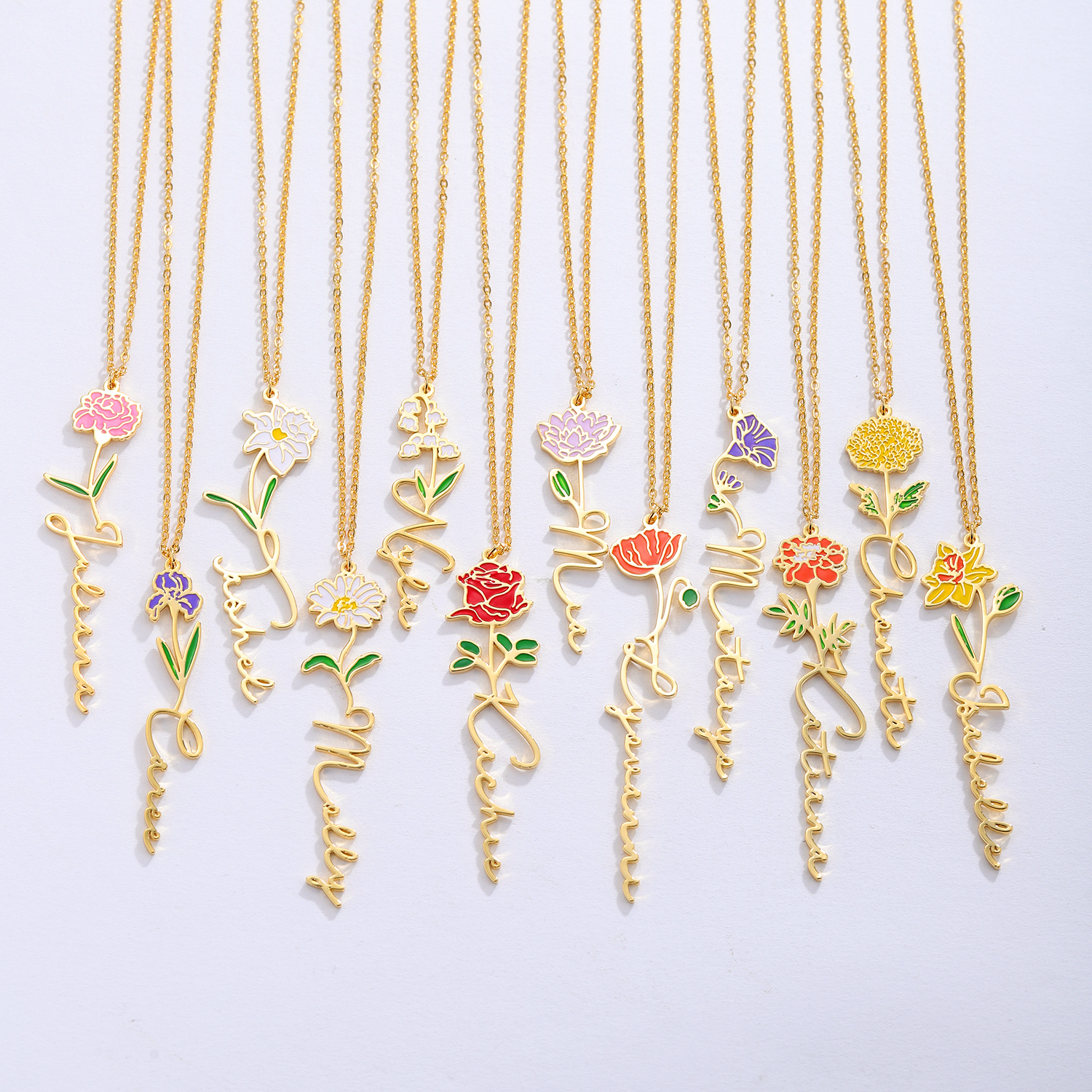 شخصية اسم قلادة مع زهرة الميلا - مراجعة Birth Flower Necklace وسعره