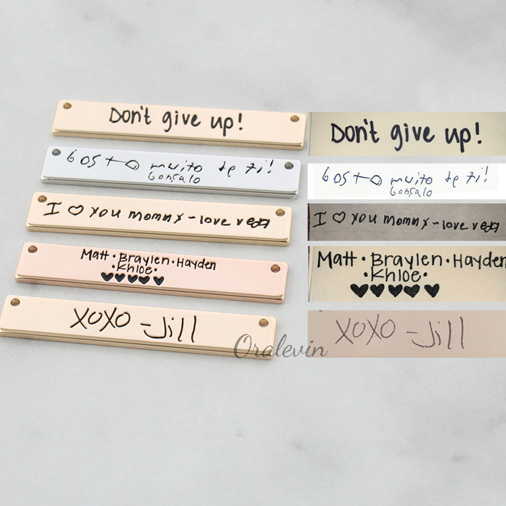 قلادة شخصية مع اسم الكتابة الي - مراجعة Handwriting Necklace Bar وسعره