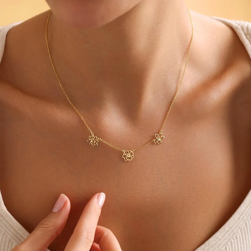 تخصيص الولادة الزهور قلادة الن - مراجعة Birth Flower Necklace وسعره