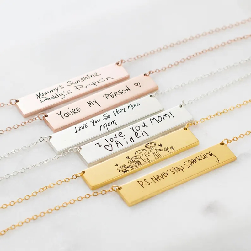 قلادة شخصية من الفولاذ المقاوم - مراجعة Handwriting Necklace Bar وسعره
