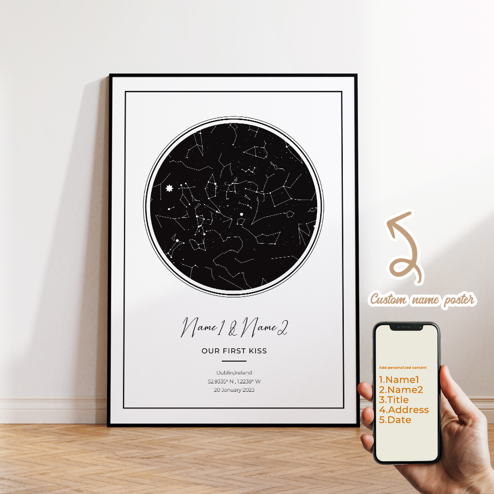 الحديثة مخصصة شخصية ليلة السما - مراجعة Custom Map Poster وسعره