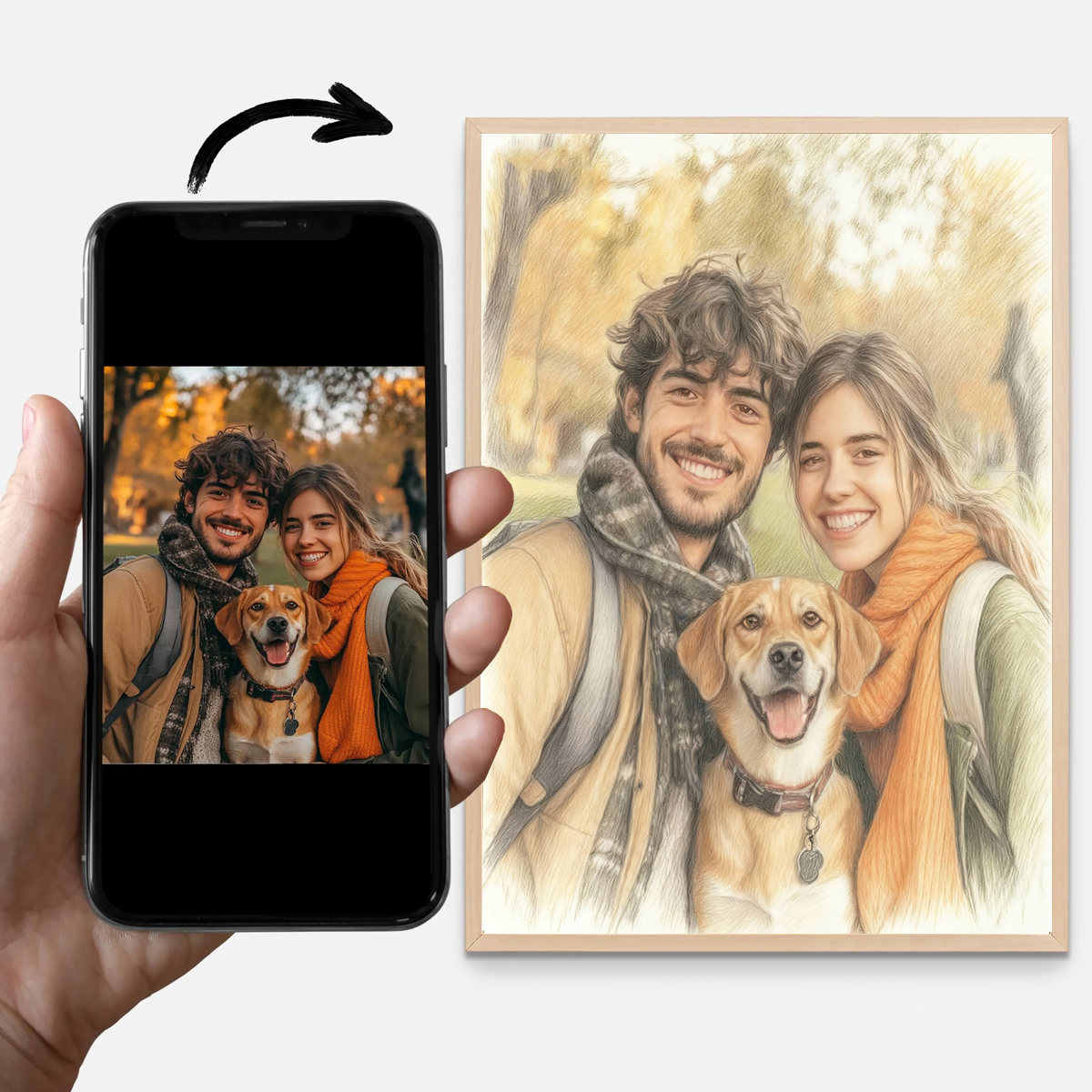 شخصية مخصصة قلم رصاص ملون نمط  - مراجعة Pet Portrait Custom وسعره