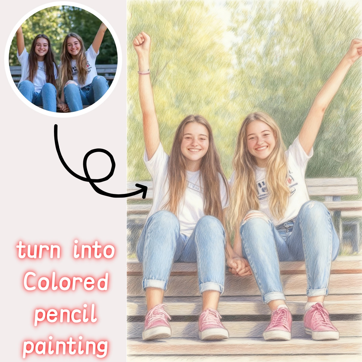 شخصية مخصصة قلم رصاص ملون نمط  - مراجعة Pet Portrait Custom وسعره